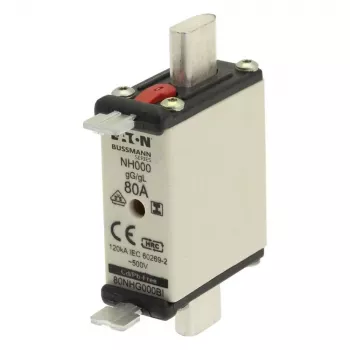 Eaton 80NHG000BI cartucho fusível NH 80 A 500 V AC tamanho 000 com indicador mecânico, pack de 3