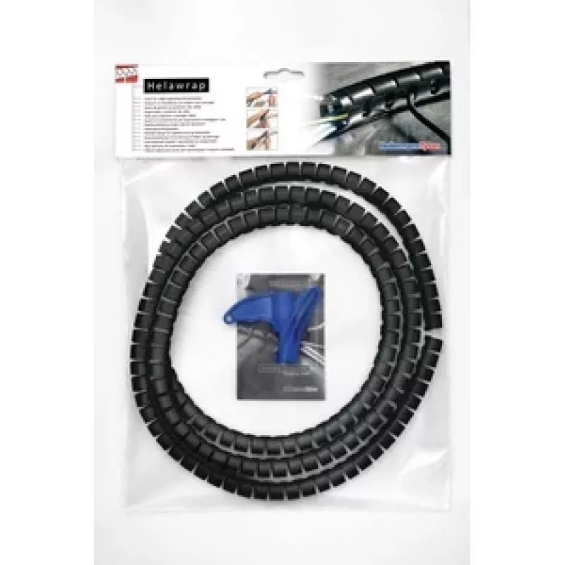 HellermannTyton HWPP25/2-BK tubo ondulado fendido, 25 mm de diâmetro nominal, preto, 25 m de comprimento