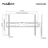 Nedis suporte de parede fixo para TV para ecrãs de 60-100 polegadas, máx. 75 kg, VESA 200x200 a 800x400, preto