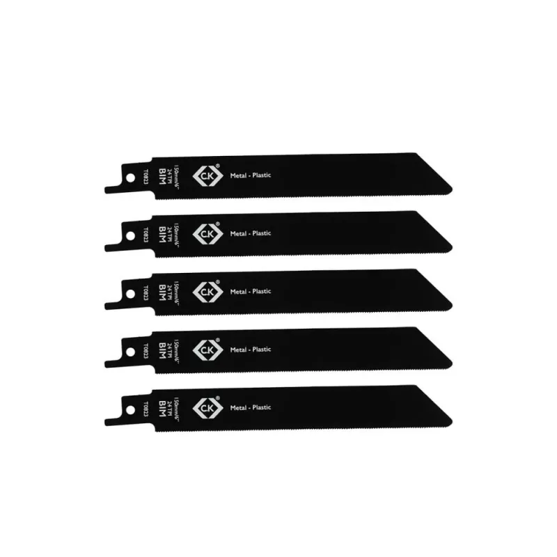 C.K Tools T0823 lâminas de serra sabre 24 TPI, 150 mm, bimetal, pack de 5