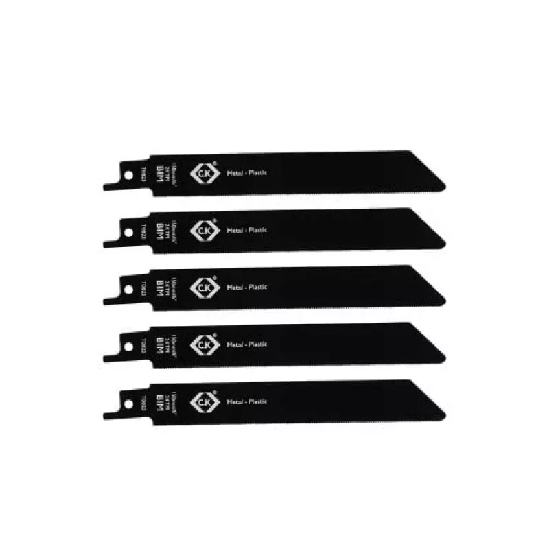 C.K Tools T0823 lâminas de serra sabre 24 TPI, 150 mm, bimetal, pack de 5