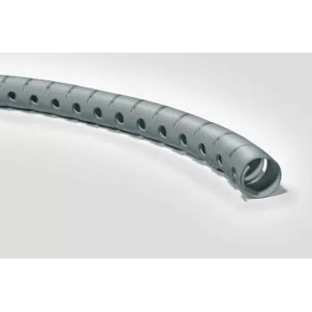 HellermannTyton Helawrap HWPP25/2-SR Tubo Espiral de Gestão de Cabos, Prateado, Polipropileno, 2 m, 27 mm de Diâmetro Exterior