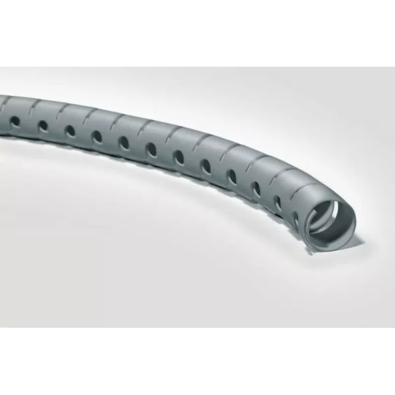HellermannTyton Helawrap HWPP25/2-SR Tubo Espiral de Gestão de Cabos, Prateado, Polipropileno, 2 m, 27 mm de Diâmetro Exterior