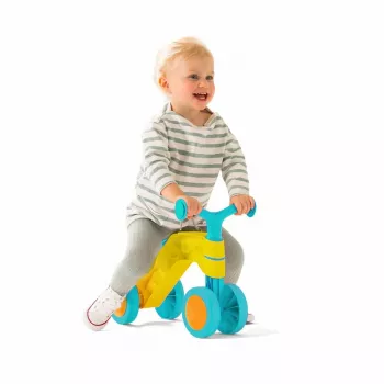 Chillafish Itsibitsi Bicicleta de Equilíbrio de 4 Rodas para Crianças Pequenas, Amarelo/Azul-Claro, 1-3 Anos