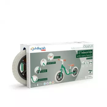 Chillafish Charlie 10 Bicicleta de Equilíbrio, Forest Green, 1,5-4 Anos
