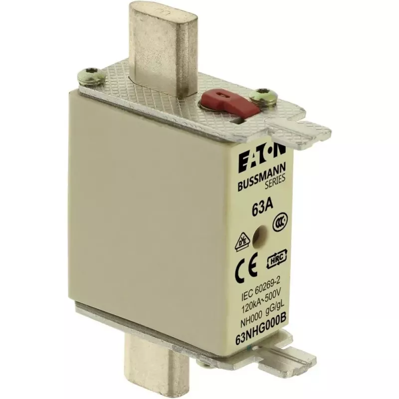 Eaton 63NHG000B Fusível NH, Tamanho 0, 63 A, 500 V AC, gG