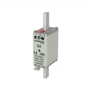 Eaton 6NHG0B Fusível NH com Indicador Mecânico, Tamanho NH0, 6 A, 500 V AC, gG, Pack de 3