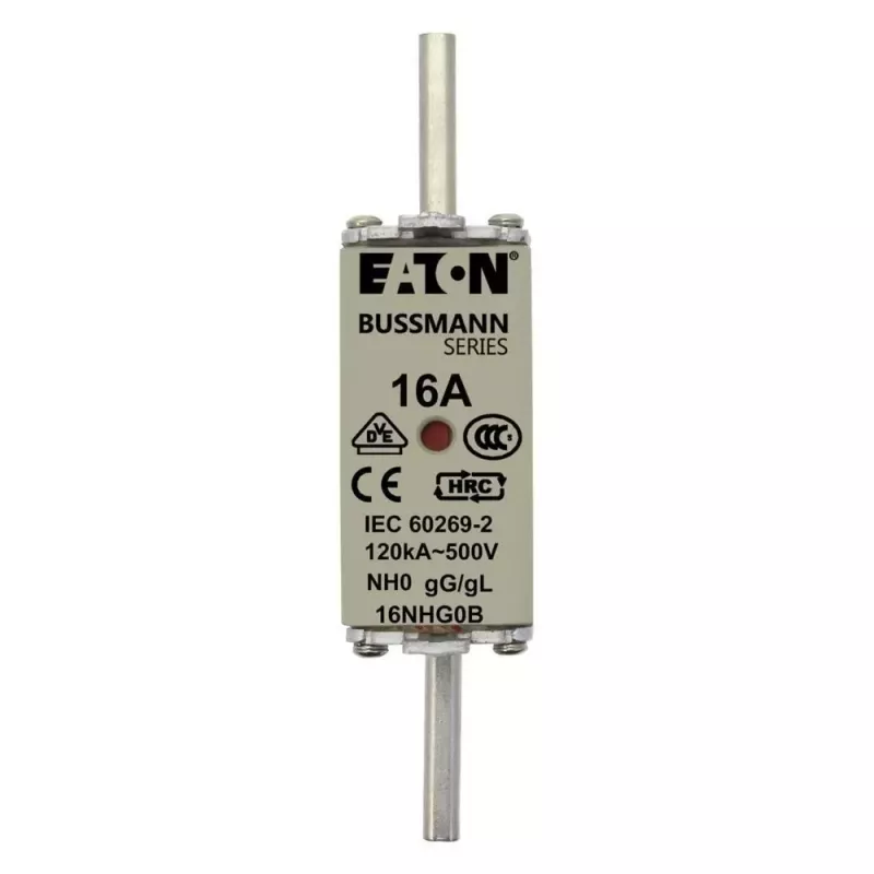 Eaton 6NHG0B Fusível NH com Indicador Mecânico, Tamanho NH0, 6 A, 500 V AC, gG, Pack de 3