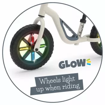 Chillafish Charlie 10 Bicicleta de Equilíbrio, Bege, com Luzes, 1,5-4 Anos