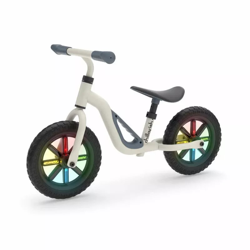 Chillafish Charlie 10 Bicicleta de Equilíbrio, Bege, com Luzes, 1,5-4 Anos