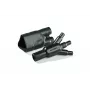 HellermannTyton 403-06180 termorretrátil em forma de sapata a 90°, preto, 2:1, com adesivo