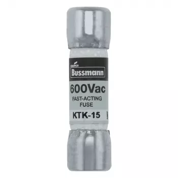 Eaton KTK-15 fusível de cartucho, 15 A, 600 V AC/DC, ultrarrápido, 10 mm x 38 mm, pack de 10
