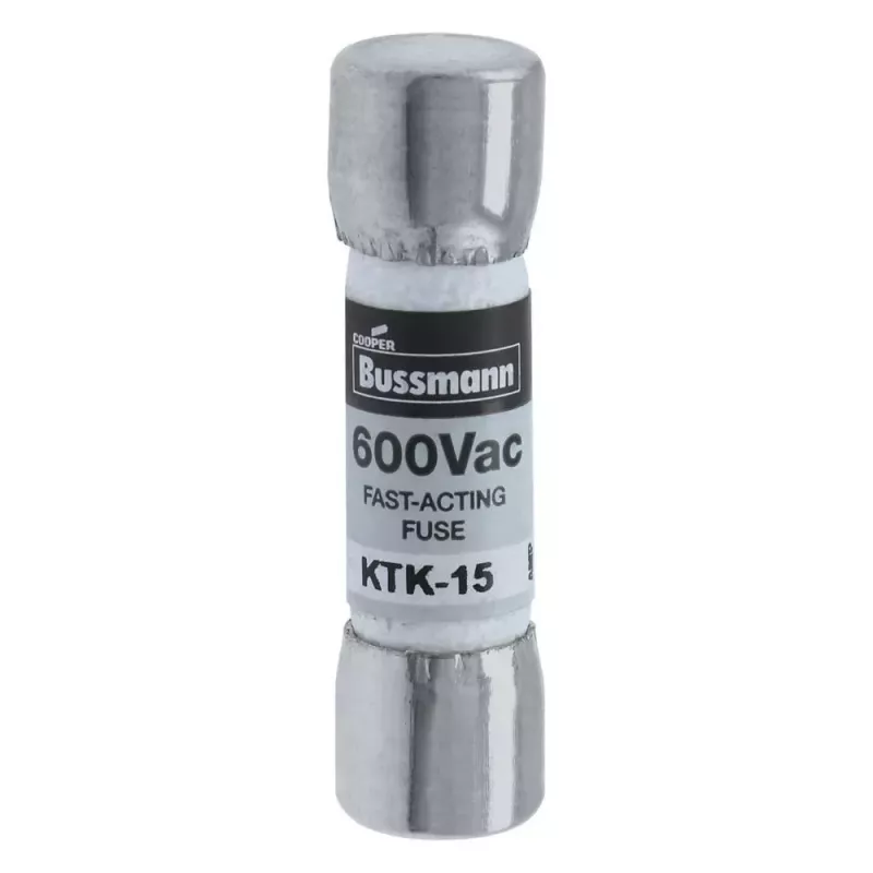 Eaton KTK-15 fusível de cartucho, 15 A, 600 V AC/DC, ultrarrápido, 10 mm x 38 mm, pack de 10
