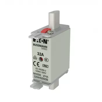 Eaton 32NHG000B fusível NH com indicador mecânico, 32 A, 500 V AC, tamanho 000, gG, pack de 3