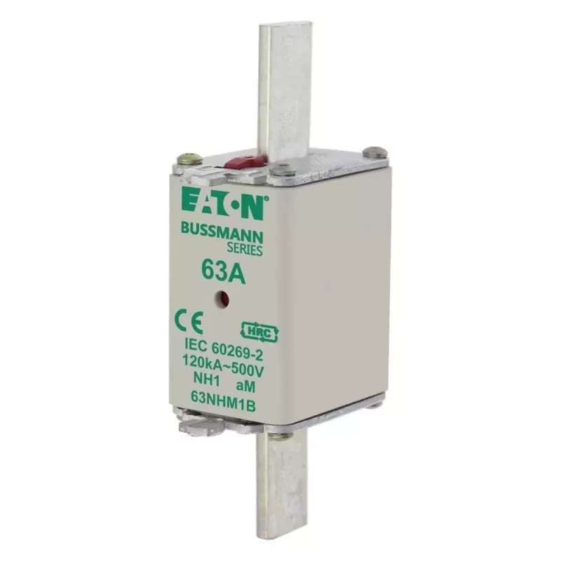Eaton 63NHM1B fusível NH, tamanho 1, 63 A, 500 V AC, gG, pack de 3