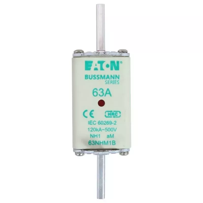Eaton 63NHM1B fusível NH, tamanho 1, 63 A, 500 V AC, gG, pack de 3