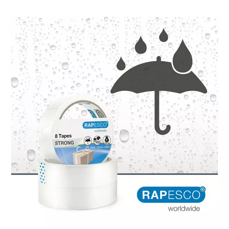 Fita adesiva transparente Rapesco 1808 25,5 mm x 66 m, 8 rolos