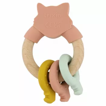 Anel de mordedura em madeira e silicone para gatos Trixie, 0m+