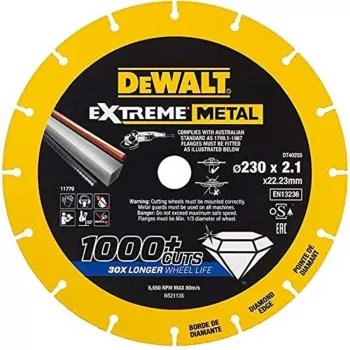 Disco de corte DEWALT DT40255-QZ EXTREME 125 x 1,0 x 22,23 mm para metal e aço inoxidável