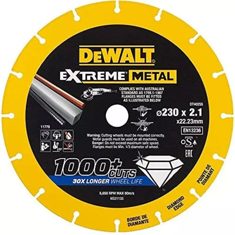 Disco de corte DEWALT DT40255-QZ EXTREME 125 x 1,0 x 22,23 mm para metal e aço inoxidável