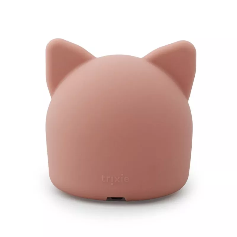 Candeeiro de mesa infantil Trixie gato - lâmpada de silicone LED recarregável com sensor de toque, branco quente e 7 mudanças de cor