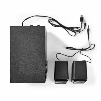 Conjunto de altifalantes para PC Nedis CSPR10021BK 2.1, 33 W, alimentado por USB, preto
