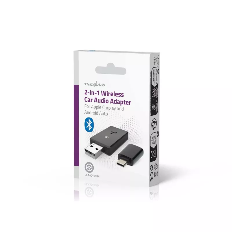 Adaptador Nedis CKAA2400BK Bluetooth 5.0 USB-A preto 10 m de alcance
