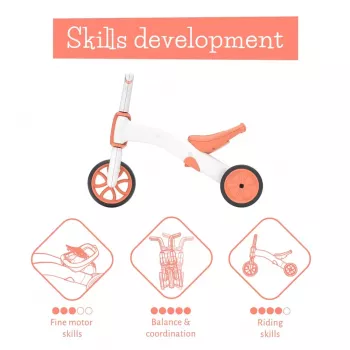 Chillafish Bunzi bicicleta de equilíbrio e triciclo 2 em 1, Flamingo Pink, 1-3 anos