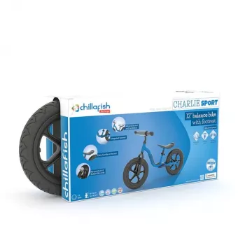 Chillafish Charlie Sport 12 bicicleta de equilíbrio, azul-marinho, 2-5 anos