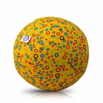 Balão de látex BUBA BLOON Bubabloon com capa de tecido, círculos amarelo