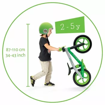 Bicicleta de equilíbrio Chillafish BMXie 2 para crianças dos 2 aos 5 anos, verde