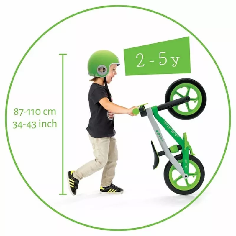 Bicicleta de equilíbrio Chillafish BMXie 2 para crianças dos 2 aos 5 anos, verde