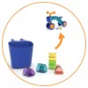 Veículo montável de 4 rodas Chillafish Itsibitsi com cesto, azul/laranja, 1-3 anos