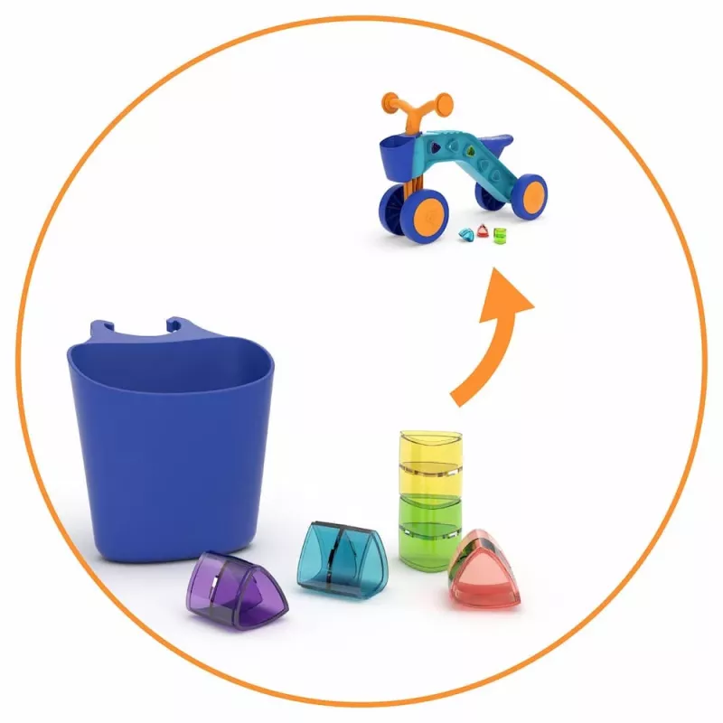 Veículo montável de 4 rodas Chillafish Itsibitsi com cesto, azul/laranja, 1-3 anos