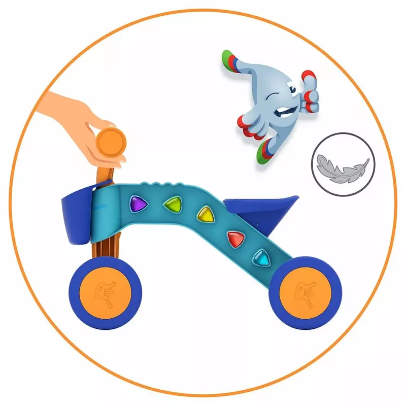 Veículo montável de 4 rodas Chillafish Itsibitsi com cesto, azul/laranja, 1-3 anos