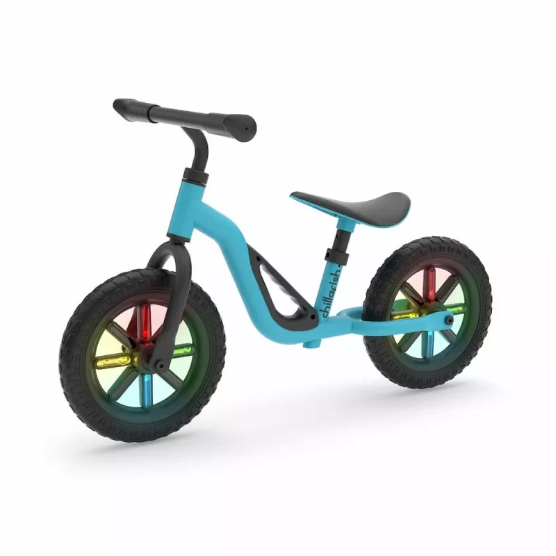 Bicicleta de equilíbrio Chillafish Charlie 10, azul, com rodas LED, para crianças dos 18 meses aos 4 anos