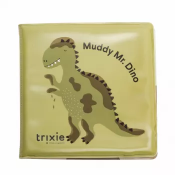 Livro de banho Trixie dinossauro, impermeável, flutua, páginas com som, 6m+