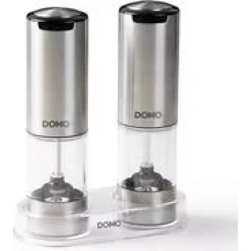 Conjunto de moinhos de sal e pimenta elétricos recarregáveis DOMO DO3102 com luz LED e mecanismo cerâmico