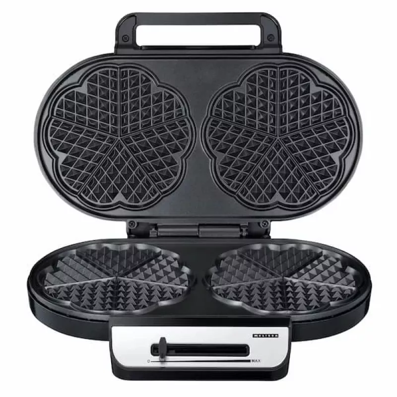 Máquina de waffles Melissa em forma de coração duplo 1200W aço inoxidável