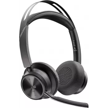 HP POLY Voyager Focus 2 headset Bluetooth estéreo certificado Microsoft Teams com base de carregamento