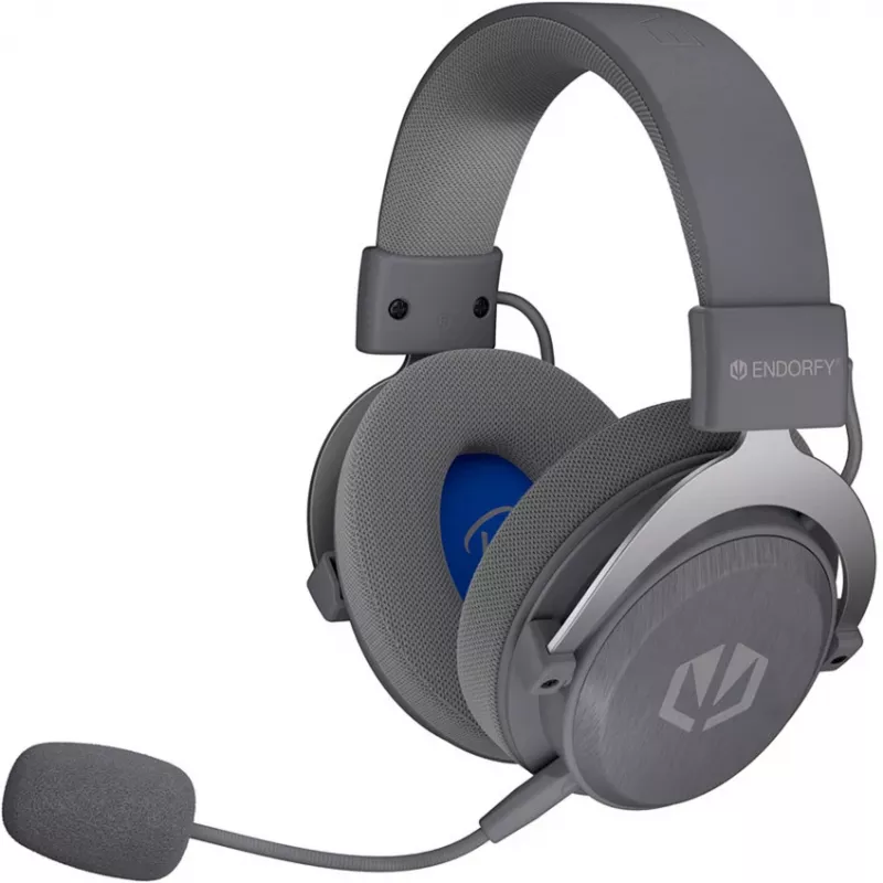 Headset gaming sem fios ENDORFY VIRO Infra – cinzento-claro (dongle USB-C 2,4 GHz, Bluetooth, USB-C, jack 3,5 mm)