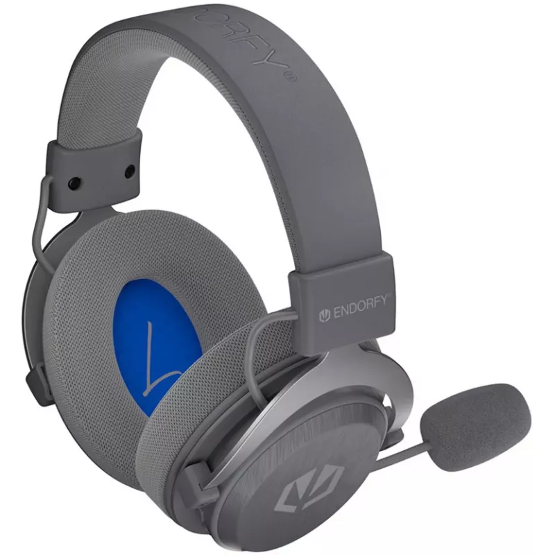 Headset gaming sem fios ENDORFY VIRO Infra – cinzento-claro (dongle USB-C 2,4 GHz, Bluetooth, USB-C, jack 3,5 mm)