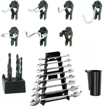 Conjunto de clipes gancho para ferramentas raaco 110532 53 peças para painéis perfurados