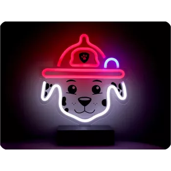 PAW Patrol Candeeiro LED néon com suporte para criança, Marshall
