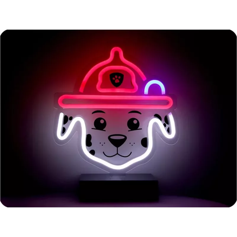 PAW Patrol Candeeiro LED néon com suporte para criança, Marshall