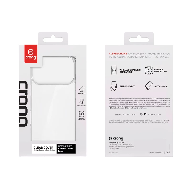 Capa Crong Clear Cover para Apple iPhone 18 Pro Max / 17 Pro Max - Transparente