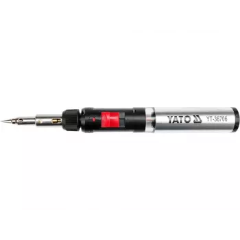 Ferro de soldar a gás Yato YT-36706 1300°C maçarico a butano com soprador de ar quente, preto/vermelho/aço inoxidável