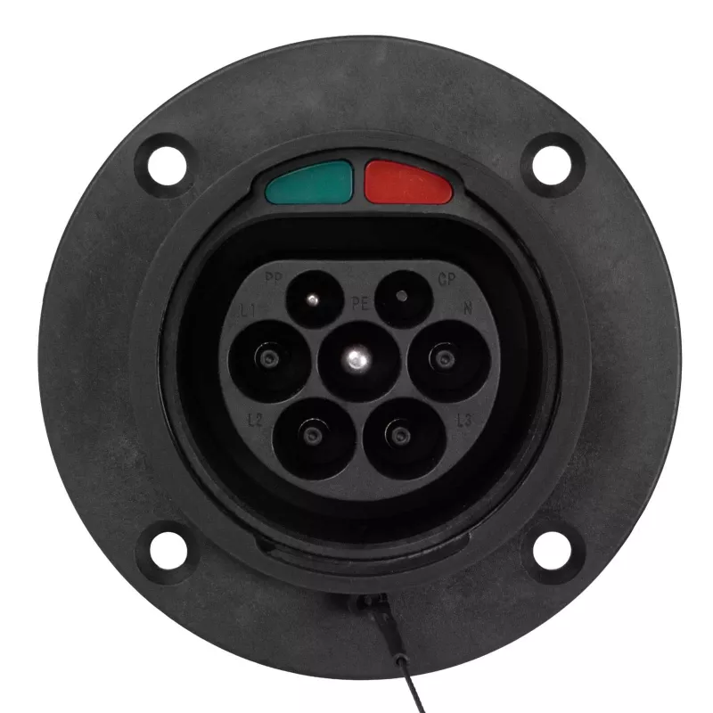 Akyga AK-SC-E26 ficha de carregamento EV tipo 2 (macho), 3 fases, 32 A, IP44, preta