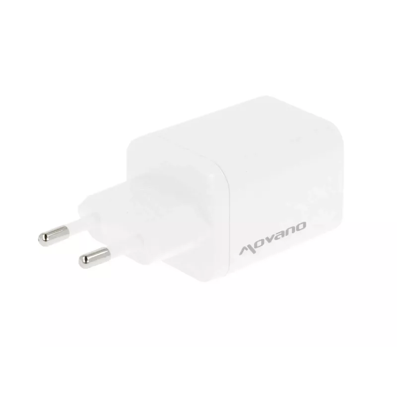 Carregador MOVANO GaN 65W 2x USB-C PD + USB-A (branco)