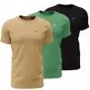 T-shirts 4F homem M4481 pack de 3 bege, verde, preto tamanho L